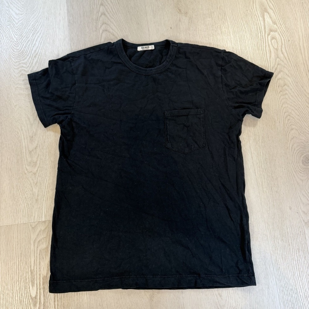 Buck Mason Crew Neck T-Shirt Straight Hem Size Small Black Casual